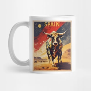 Running of the Bulls Spain Flag Travel Tourism Retro Vintage Mug